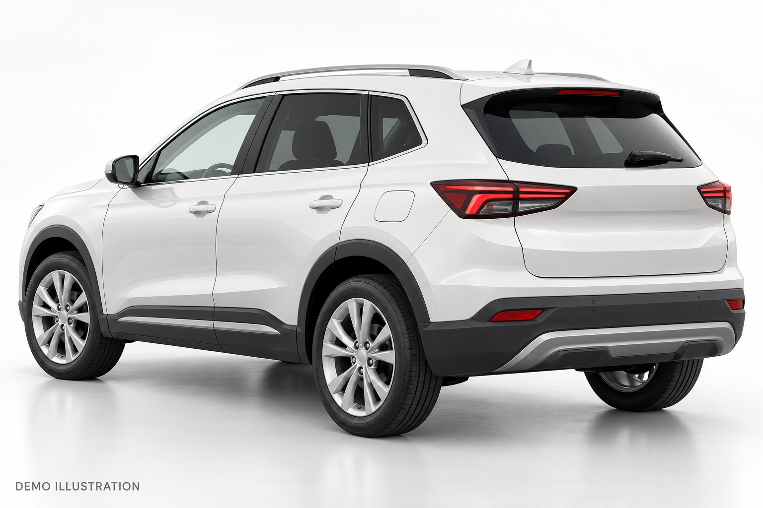 DEMO ILLUSTRATION — generic suv Rear three-quarter; reused illustration, not an actual Tesla Model Y photo